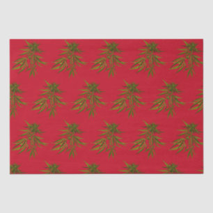 Weed Buds on Khaki Background Personalized Tissue Paper