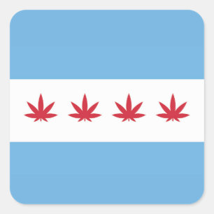 Weed de Chicago   Sticker   CARRÉ