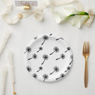 Weed Happens cute cynical dandelion Funny Vintage Paper Plate