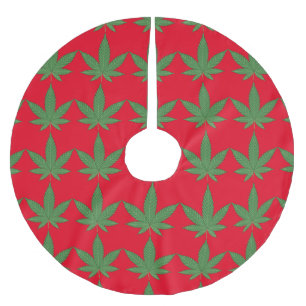 Weed Leaf Christmas Brushed Polyester Tree Skirt