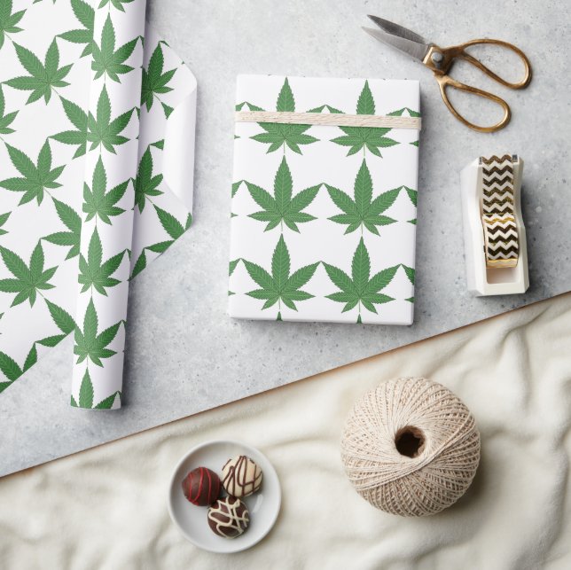 Weed Leaf Christmas Cool Custom Wrapping Paper (Crafts)