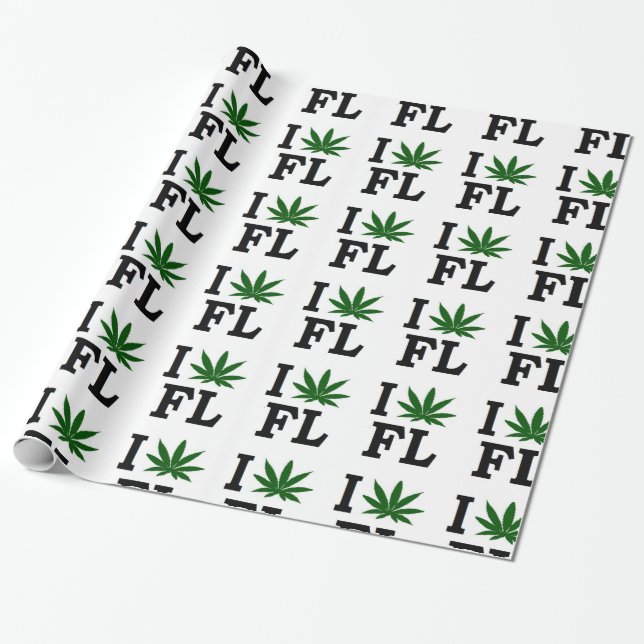 Weed Leaf Christmas florida xmas hanukkah party Wrapping Paper (Unrolled)