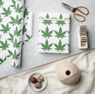 Weed Leaf Christmas Personalized Wrapping Paper