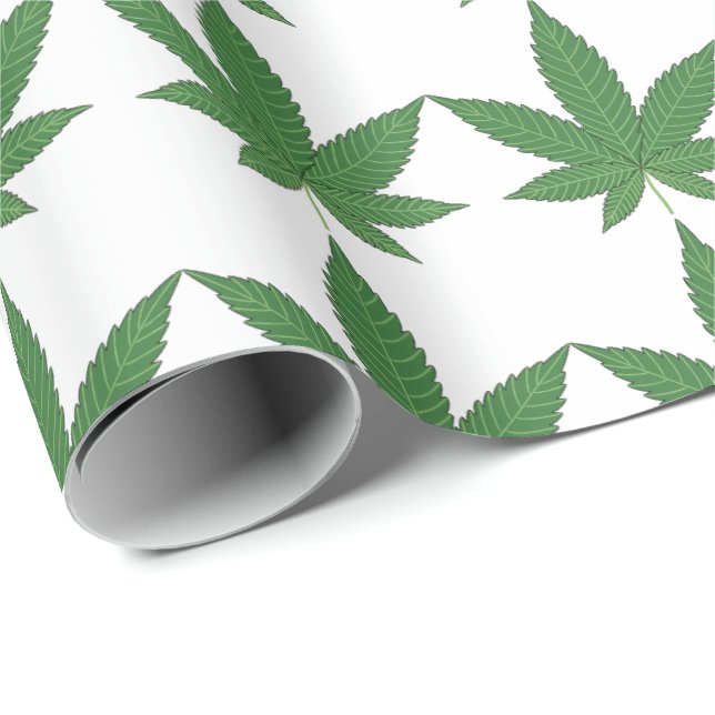 Weed Leaf Christmas Personalized Wrapping Paper (Roll Corner)