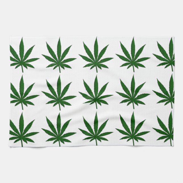 Weed Leaf Kitchen Towel (Horizontal)