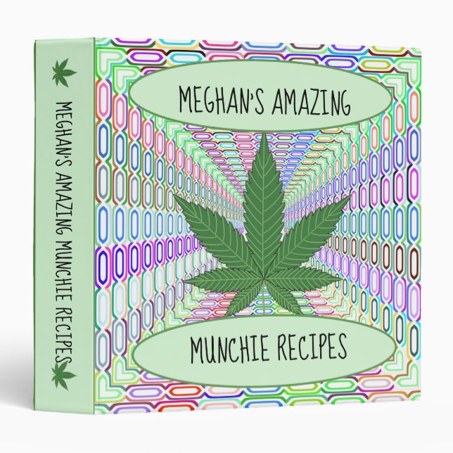 Weed Leaf Munchies Personalized Binder (Front/Spine)