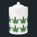 Weed Leaf Personalized<br><div class="desc">Weed Leaf Personalized teapot features rows of weed leaves. Personalize it by changing the images, background, colours or adding your own text. Some people will see pretty leaves. Some people will see just how special your unique gift is.</div>