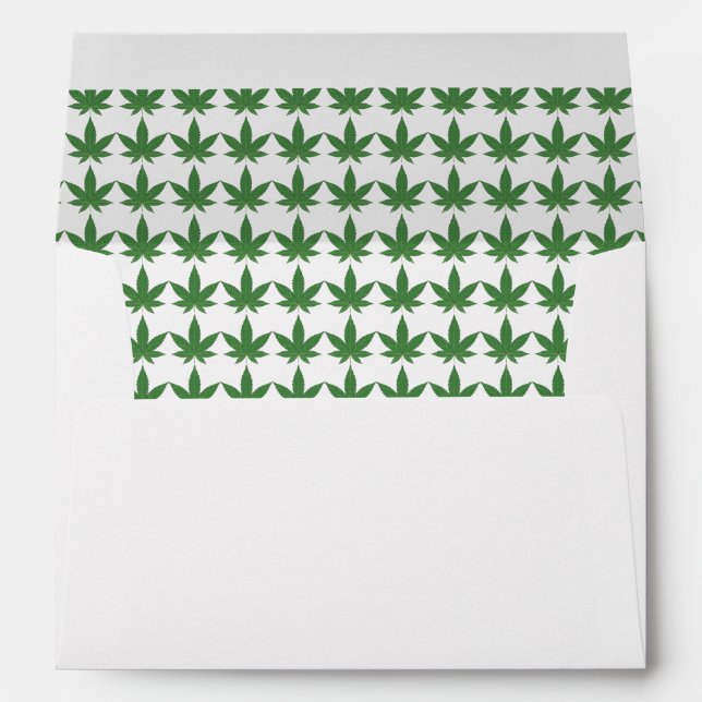 Weed Leaf Pot Luck Personalized Envelope (Back (Bottom))