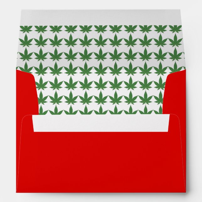 Weed Leaf Pot Luck Personalized Envelopes (Back (Bottom))