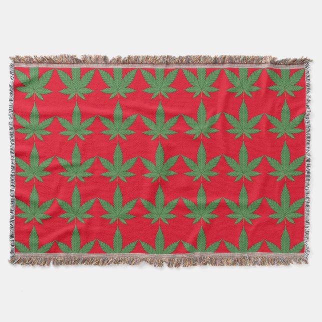 Weed Leaf Throw Blanket (Front)