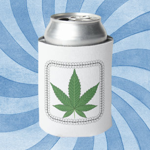 Weed Leaf Tree Swirl Trim Can Cooler