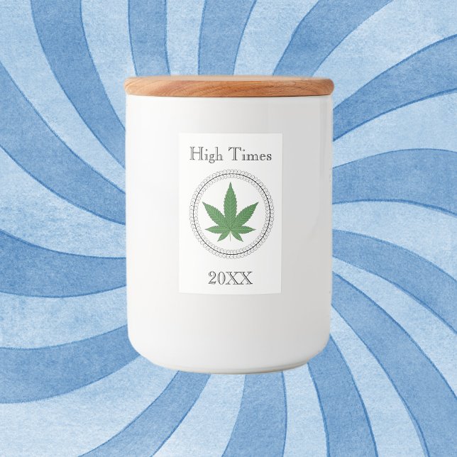 Weed Leaf Tree Swirl Trim Personalized Stash Food Label (Creator Uploaded)
