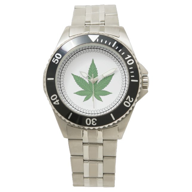 Weed Leaf Vape Stoner Personalized Watch (Front)