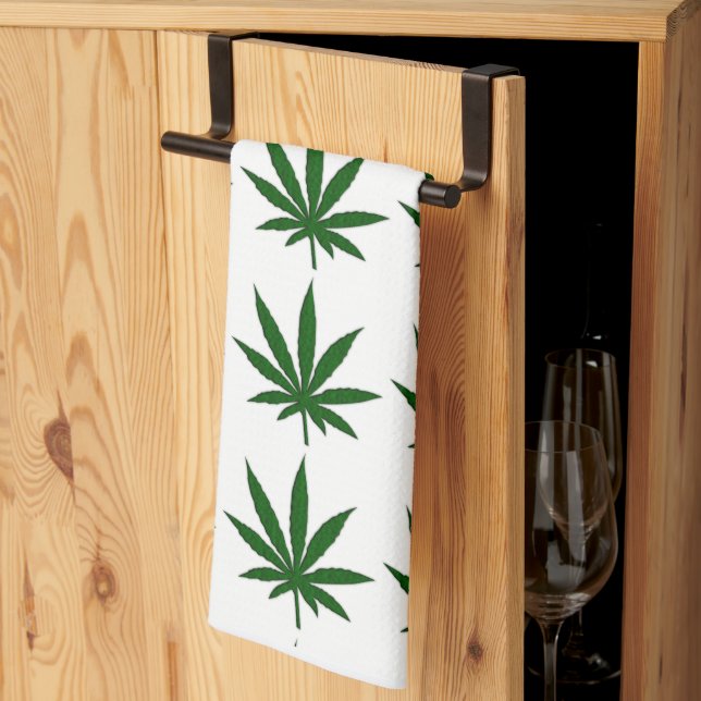 Weed Leaf Vertical  Kitchen Towel (Thirds Fold)