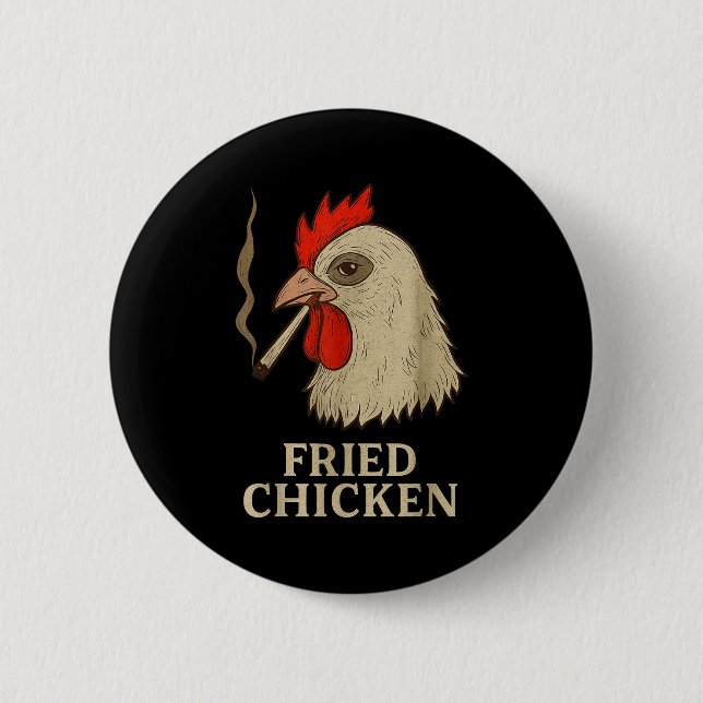 Weed Meme Funny Fried Chicken Smoking  2 Inch Round Button (Front)