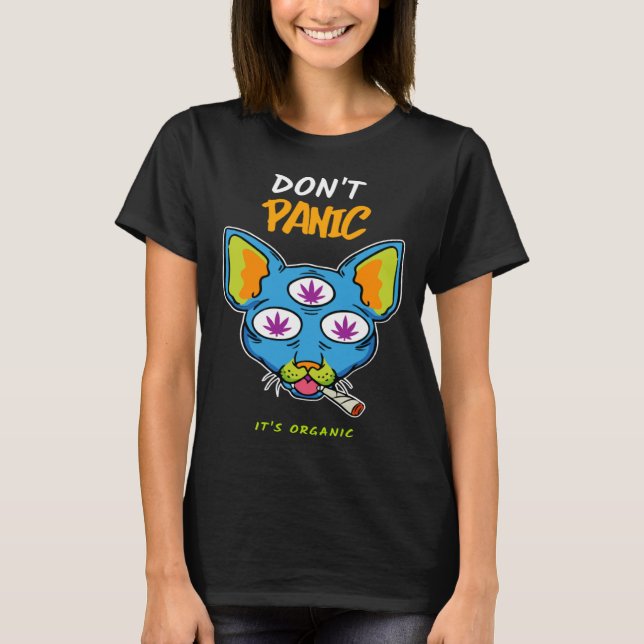 Weed Organic Cat T-Shirt (Front)
