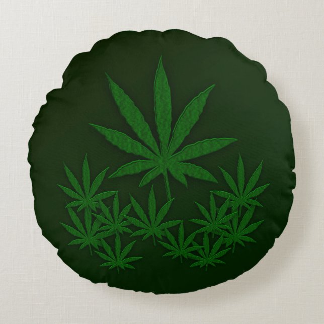 Weed Round Pillow (Front)