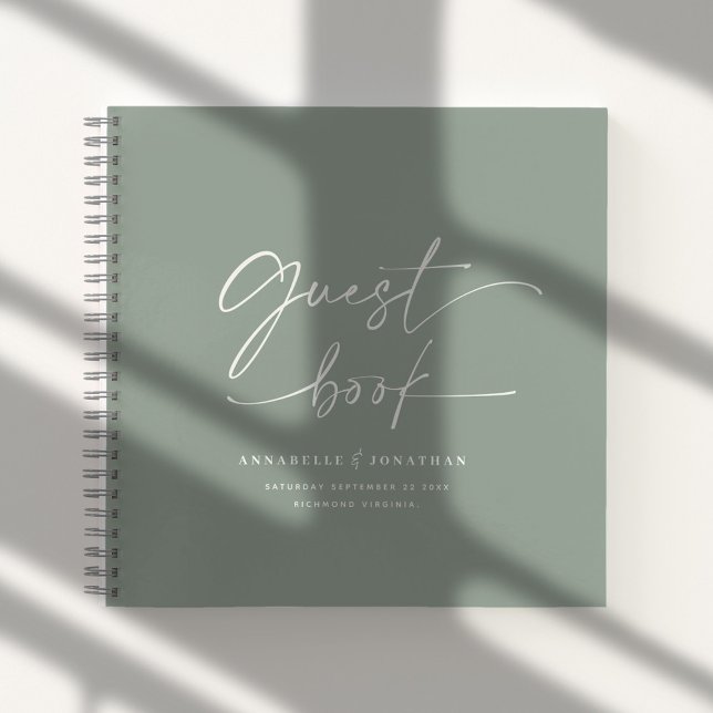 Weeding guest book sage green minimal modern (Creator Uploaded)