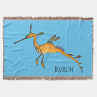 Weedy seadragon cartoon illustration 