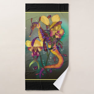Weedy Seadragon with Orchids Bath Towel Set