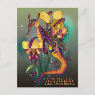 Weedy Seadragon with Orchids Postcard