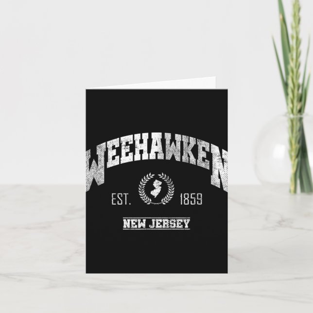 Weehawken Nj New Jersey Vintage Throwback  Card (Front)