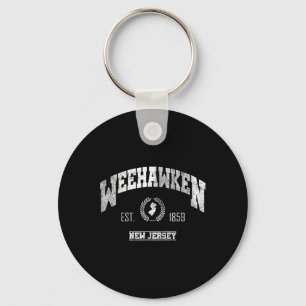 Weehawken Nj New Jersey Vintage Throwback  Keychain