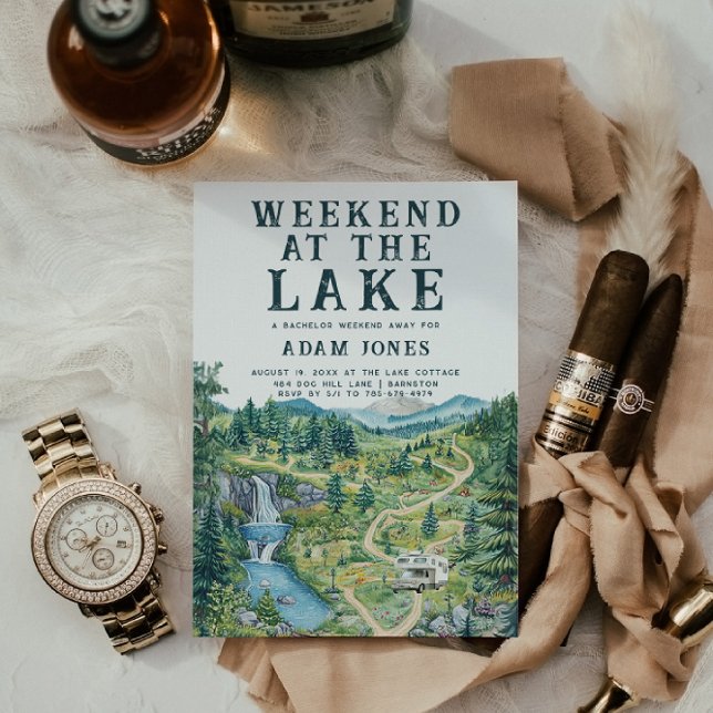 Week-end au lac | Bachelor Party Invitation (Créateur téléchargé)