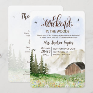 Week-end dans le Woods Bachelorette Invitation
