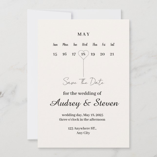 Week of Love wedding invitation (Front)