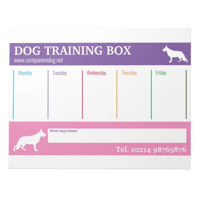Week planer Shepherd Dog Notepad (Front)