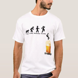 Weekday Evolution Beer Friday Party Drinking T-Shirt