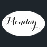 Weekday Stickers: Monday Oval Sticker<br><div class="desc">Enjoy these weekday Bullet Journal stickers in Esperanto.

Feel free to customize this item using the options.  Peace!</div>