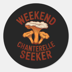 Weekend Chanterelle Seeker Wild Foraging Classic Round Sticker
