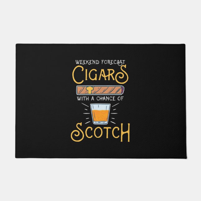 Weekend Cigars With A Chance Of Scotch Doormat (Front)
