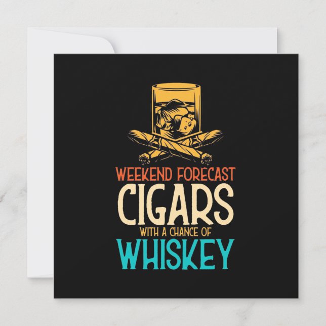 Weekend Cigars With A Chance Of Whiskey Invitation (Front)