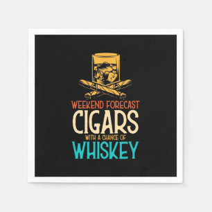 Weekend Cigars With A Chance Of Whiskey Napkin