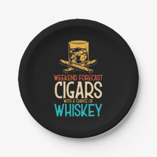 Weekend Cigars With A Chance Of Whiskey Paper Plate