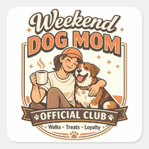 Weekend Dog Mom Official Club Puppy Sticker
