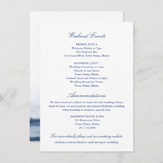 Weekend Events and Accommodations Insert Card