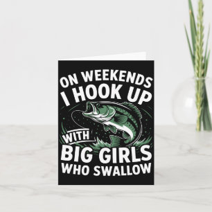 Weekend fishing humour fisherman - hook up with bi card