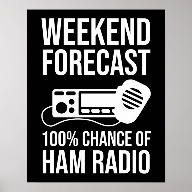 Weekend Forecast - 100% Chance of Ham Radio Poster (Front)