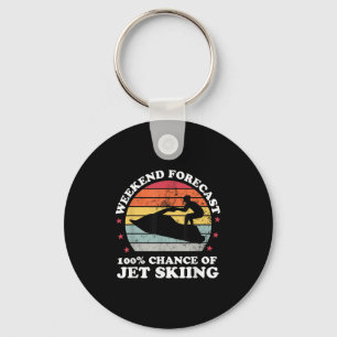 Weekend Forecast 100% Chance Of Jet Skiing Jetski Keychain