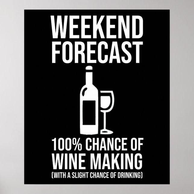 Weekend Forecast - 100% Chance of Wine Making Poster (Front)