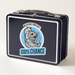 Weekend Forecast 100% Chance T-Shirt Metal Lunch Box