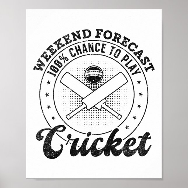 Weekend Forecast 100% Chance To Play Cricket  Poster (Front)