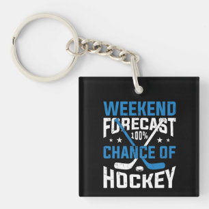 Weekend Forecast 100 Percent Hockey Keychain