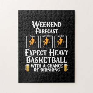 Weekend Forecast Basketball And Beer Jigsaw Puzzle