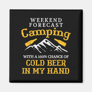 Weekend Forecast Camping Funny Camp Camper Dad Men Magnet
