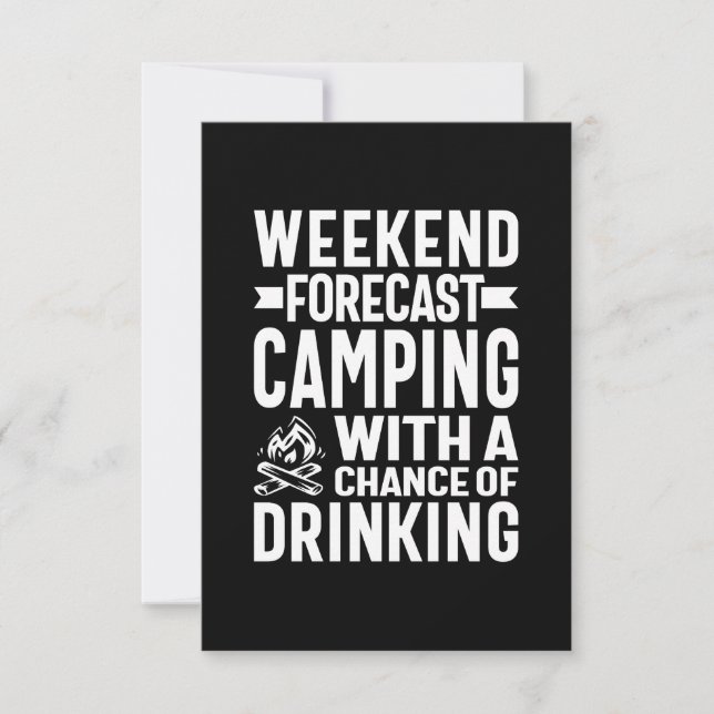 Weekend forecast Camping with a chance of drinking RSVP Card (Front)